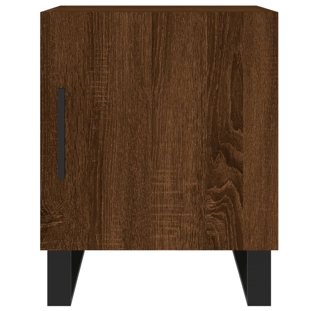Mesita De Noche Madera De Ingeniería Marrón Roble 40x40x50 Cm_4