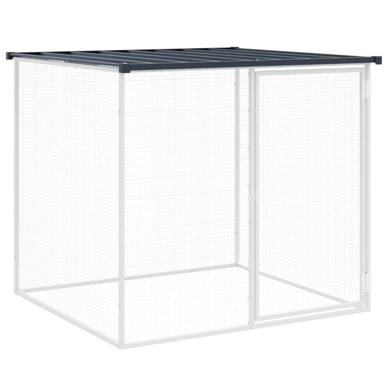 Vidaxl Gallinero Con Techo Acero Galvanizado Antracita 403x98x90 Cm_5