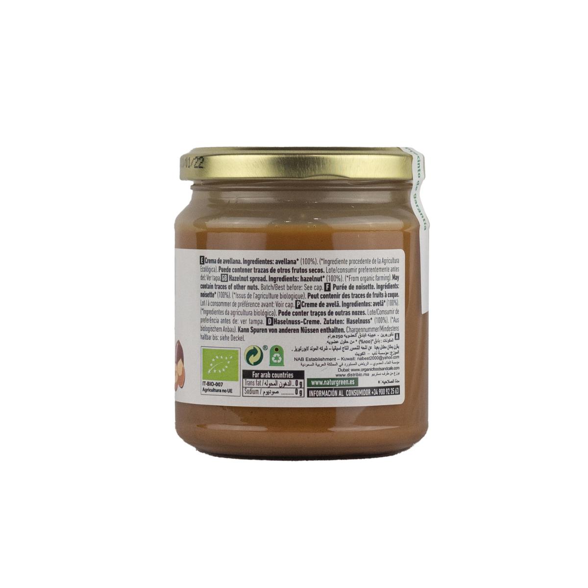 Crema de Avellanas 100% Bio NaturGreen 250 g
