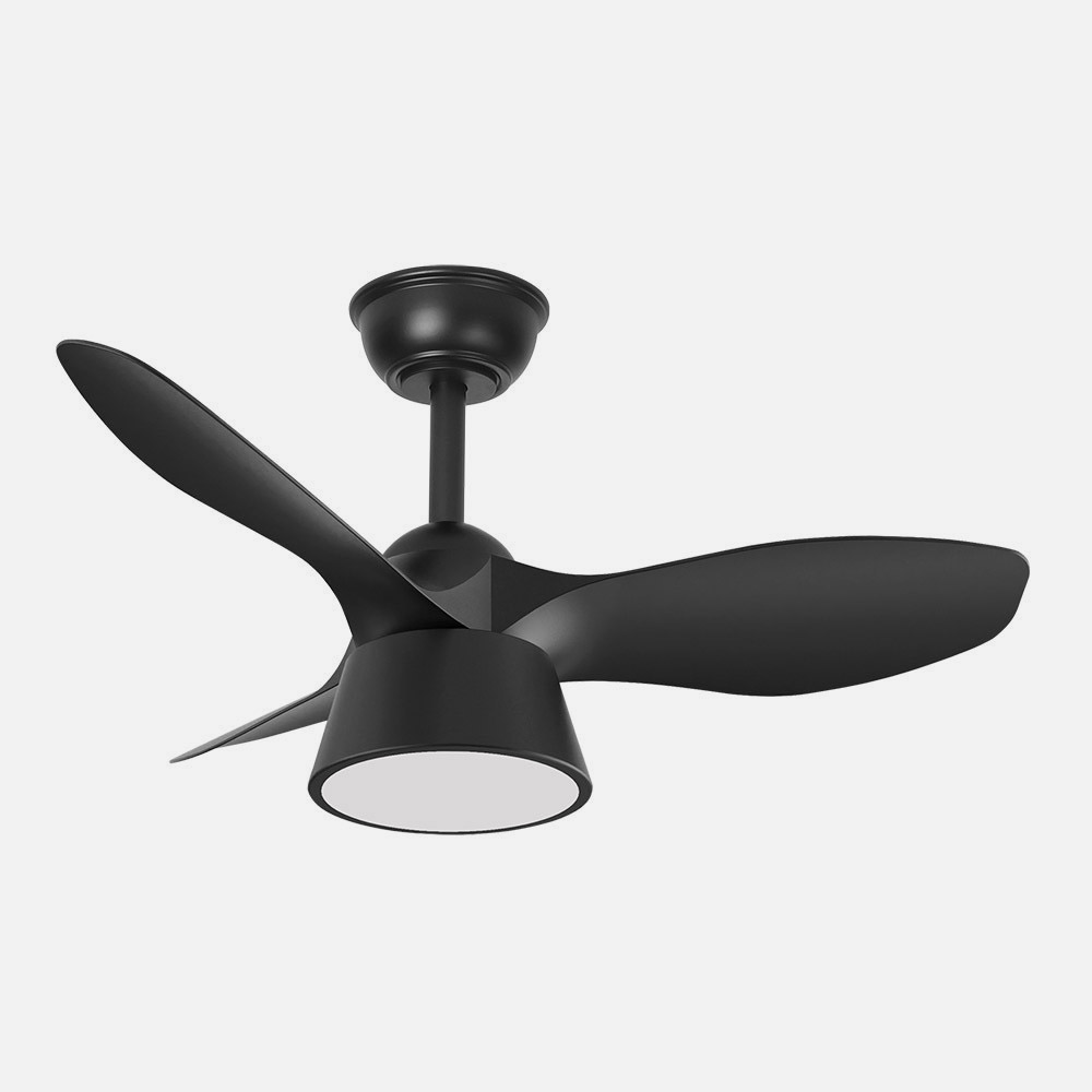 Ventilador Dc Cubico 36w 2680lm Negro 3 Aspas 82d 3000k,4500k,6000k,remoto+tempor+memoria_1