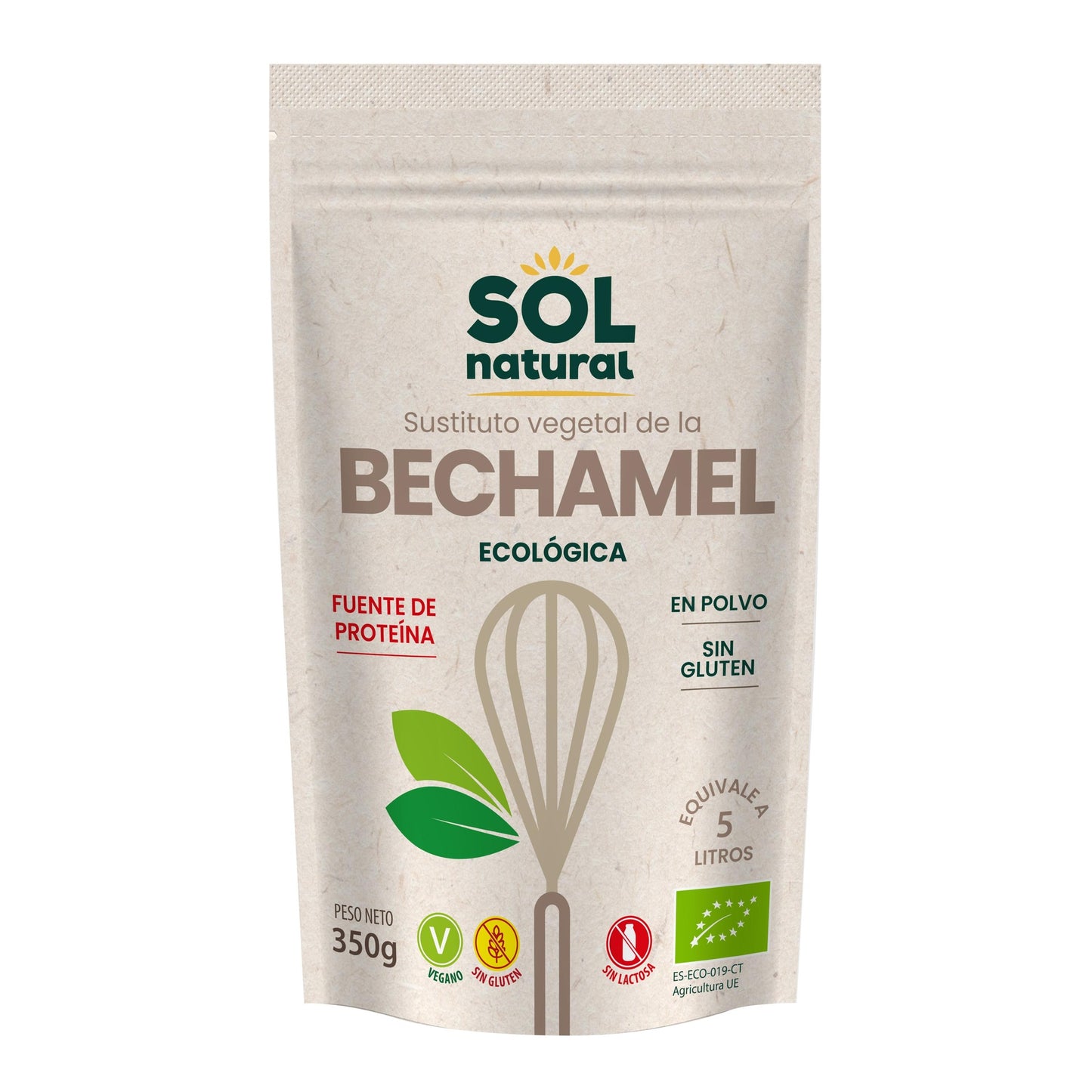 Bechamel Vegana en polvo sin gluten bio Sol Natural 350 g