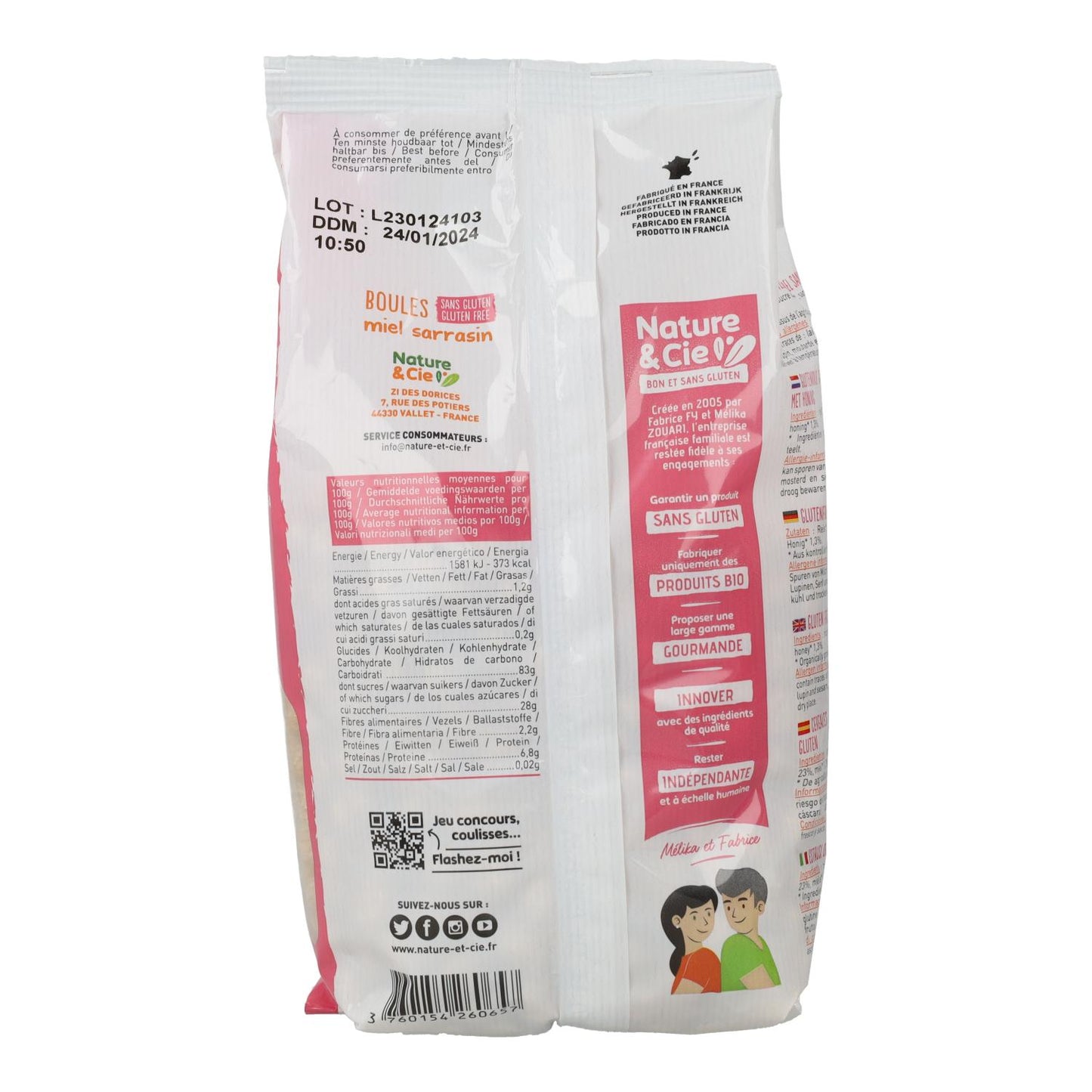 Bolitas de Trigo Sarraceno con Miel sin Gluten Bio Nature&cie 175 gramos