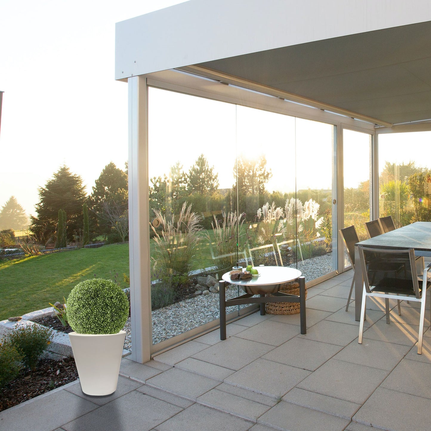 Macetero De Polietileno Blanco 40x40 Cm_4