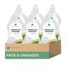 Pack 6xLavavajillas manual hipoalergénico sin perfume ECO Planeta Huerto 750 ml