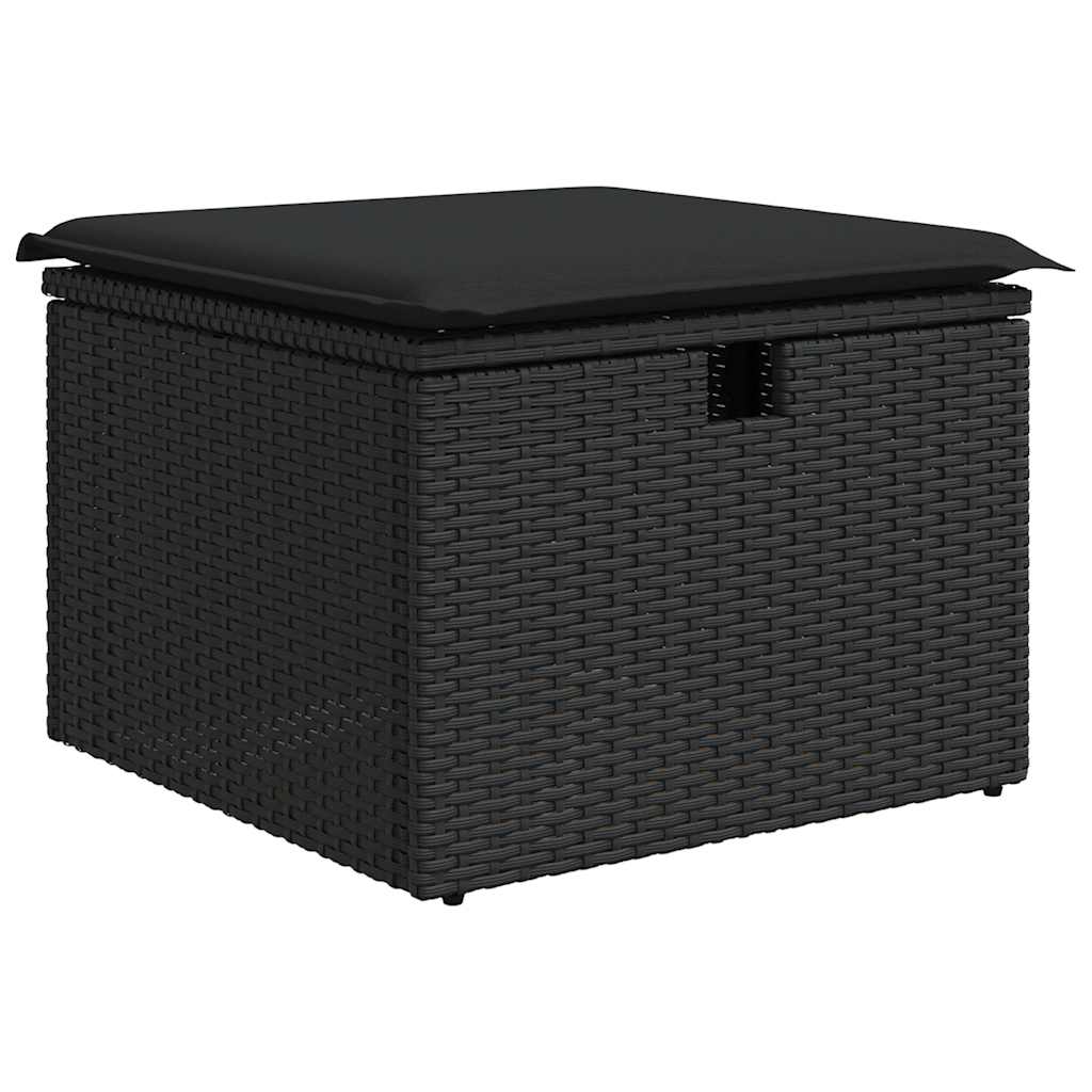 Set De Sofás De Jardín 6 Piezas Y Cojines Ratán Sintético Negro / Vetonek_5