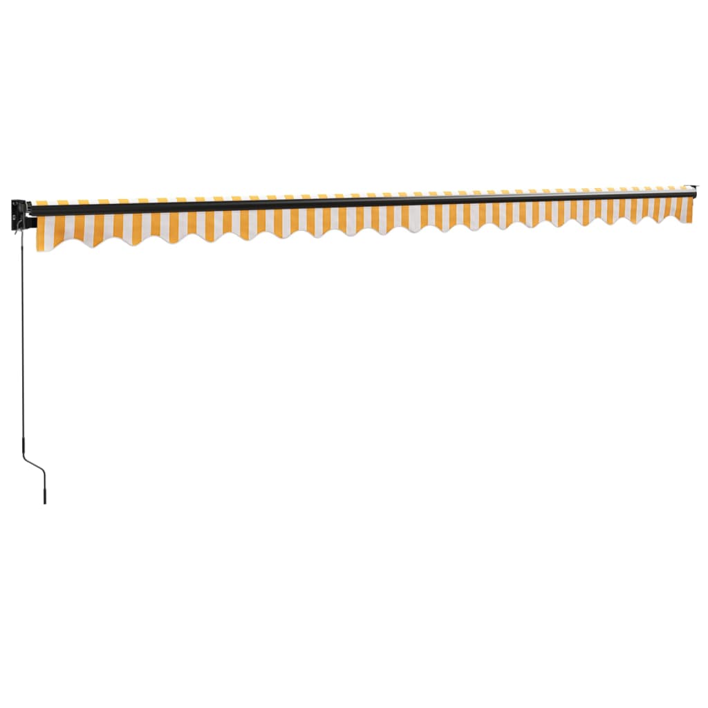 Toldo Retráctil Aluminio Y Tela Amarillo Y Blanco 5x3 M_5