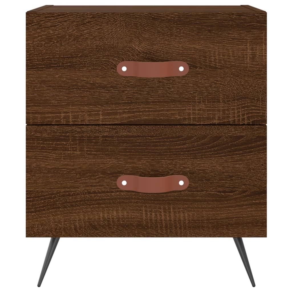 Mesita Noche 2 Uds Madera Ingeniería Marrón Roble 40x35x47,5 Cm_4