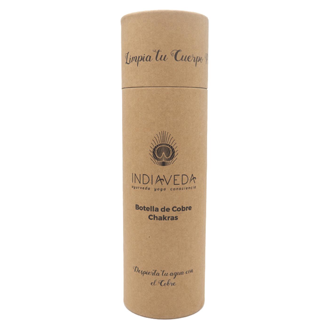 Botella de cobre Chakras Indiaveda 900 ml