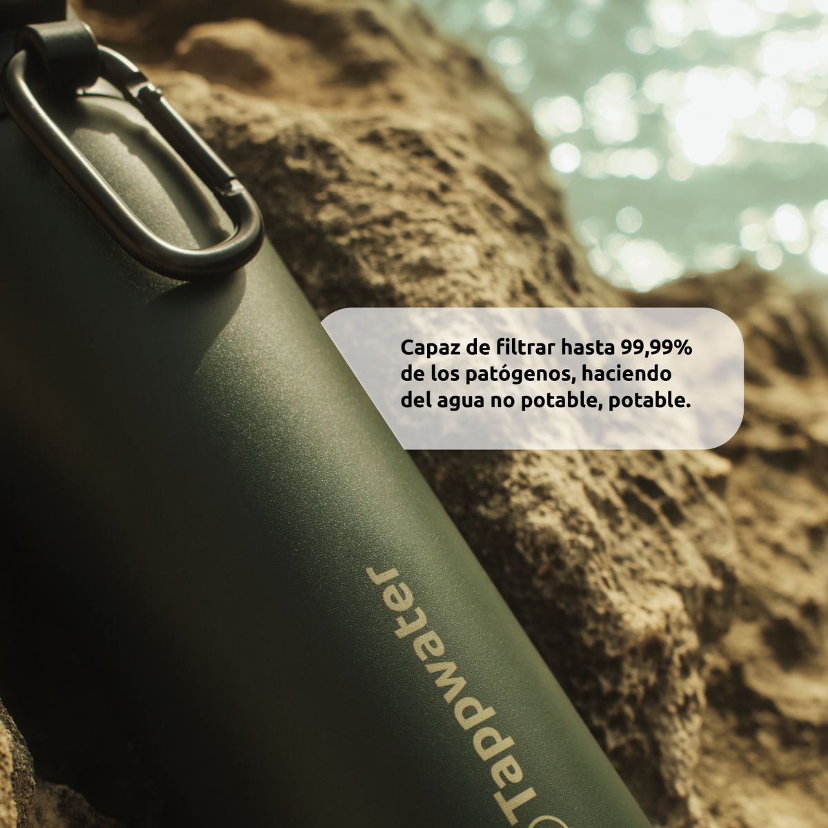 Botella con filtro potabilizador BottlePro Adventure TappWater 740 ml