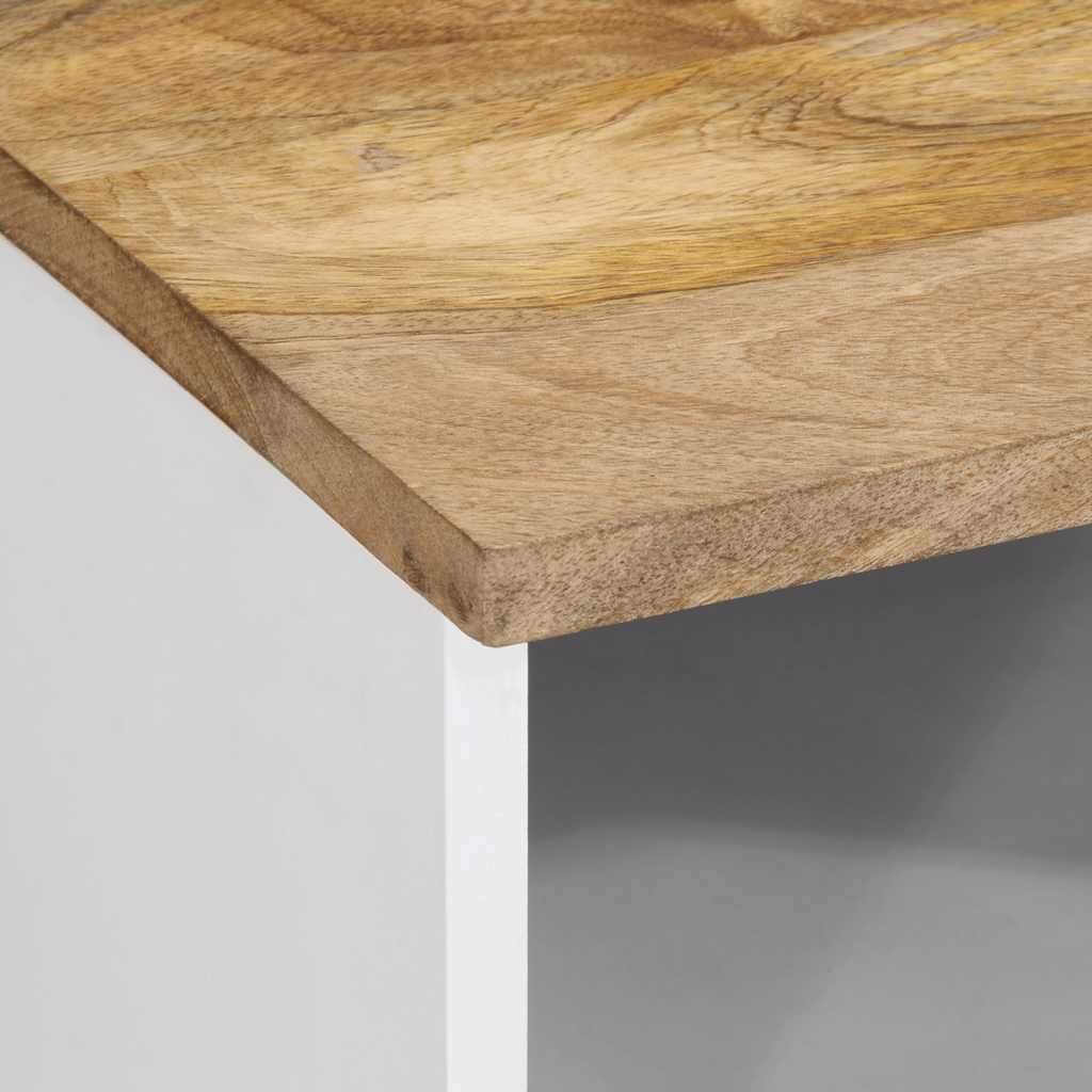 Mesita De Noche De Madera Maciza De Mango 40x33x46 Cm_4