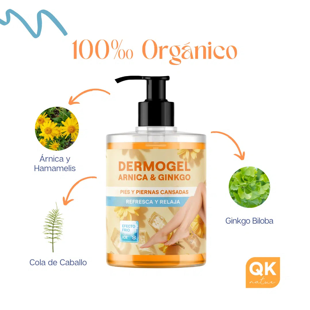 QKnatur - Gel Árnica & Ginkgo Efecto Frío 500ml - Alivio Y Frescor Para Piernas Y Pies Cansados - Relajante E Hidratante_4