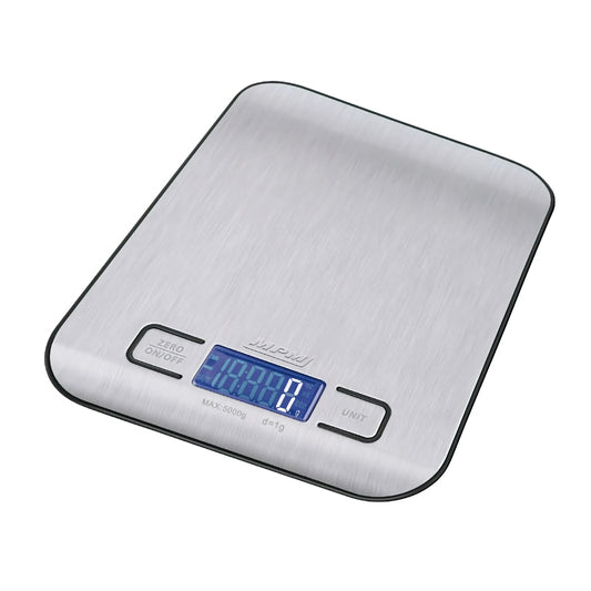 Báscula De Cocina Digital Extraplana, Acero Inox., Precisión 1gr, Hasta 5 Kg, Función Tara Mpm Mwk-02m Plata