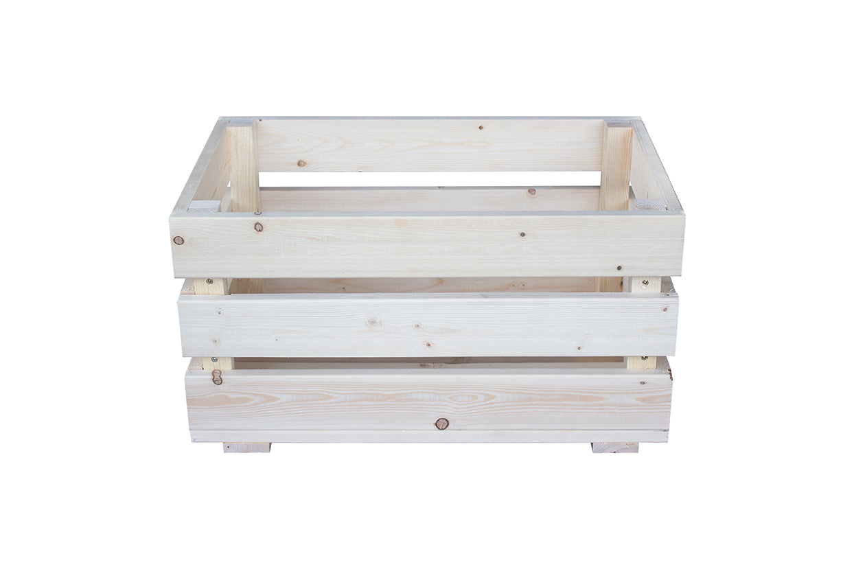 Caja De Fruta Decorativa De Madera Natural De 49 X 30 X 26 Cm