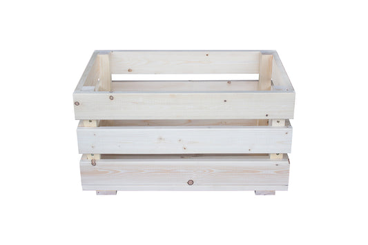 Caja De Fruta Decorativa De Madera Natural De 49 X 30 X 26 Cm