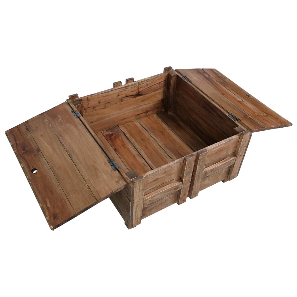 Mesa De Centro Madera Maciza De Caoba 65x65x38 Cm_4