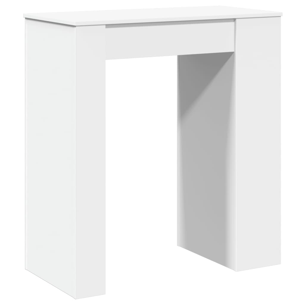 Mesa Alta Con Estantes Madera Ingeniería Blanca 95x47x103,5 Cm_4