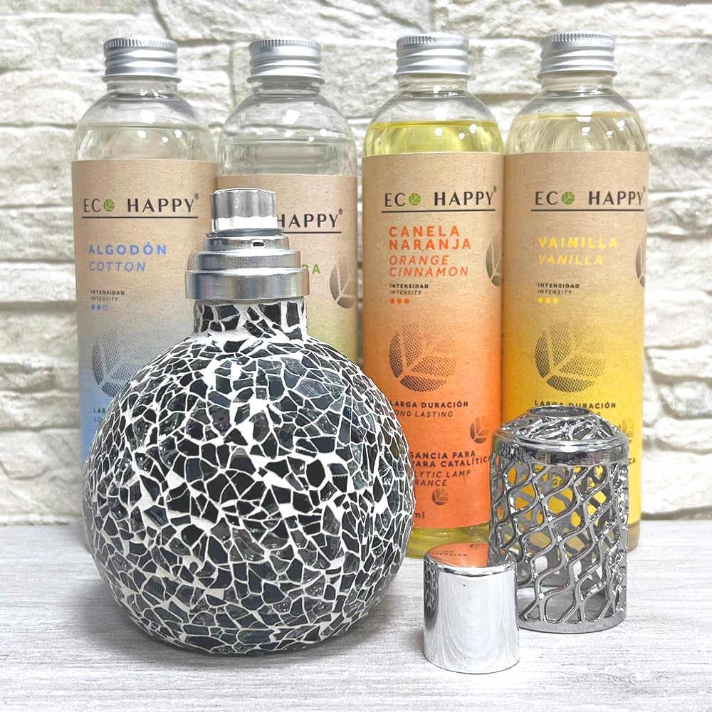 Lámpara Catalítica Mosaico Negro (200ml) - Sanea El Ambiente Y Elimina Los Malos Olores E Impurezas Del Aire_5