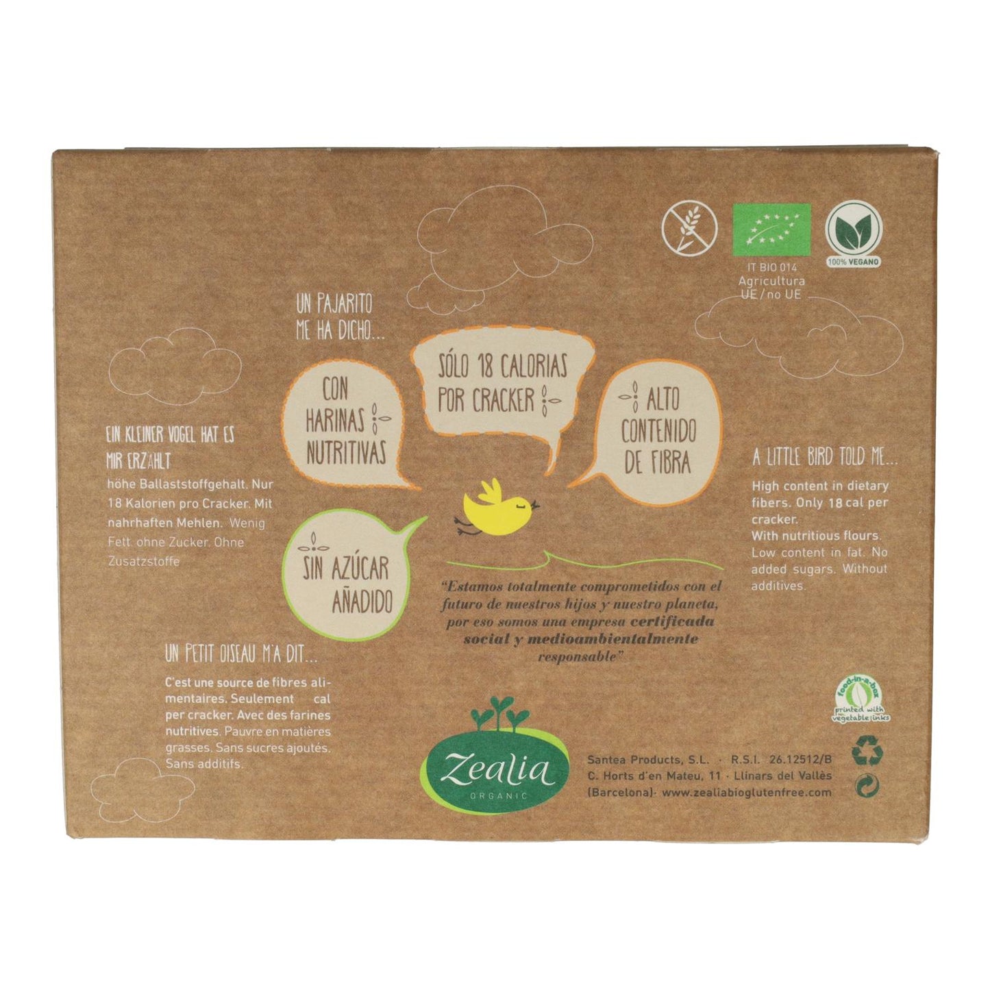 Crackers sarraceno y quinoa BIO Sin Gluten Zealia 120 gr