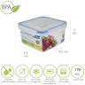 Recipiente Hermetico Plastico Cuadrado 170 Ml.  8.5x8.5x5 (alt.) Cm.