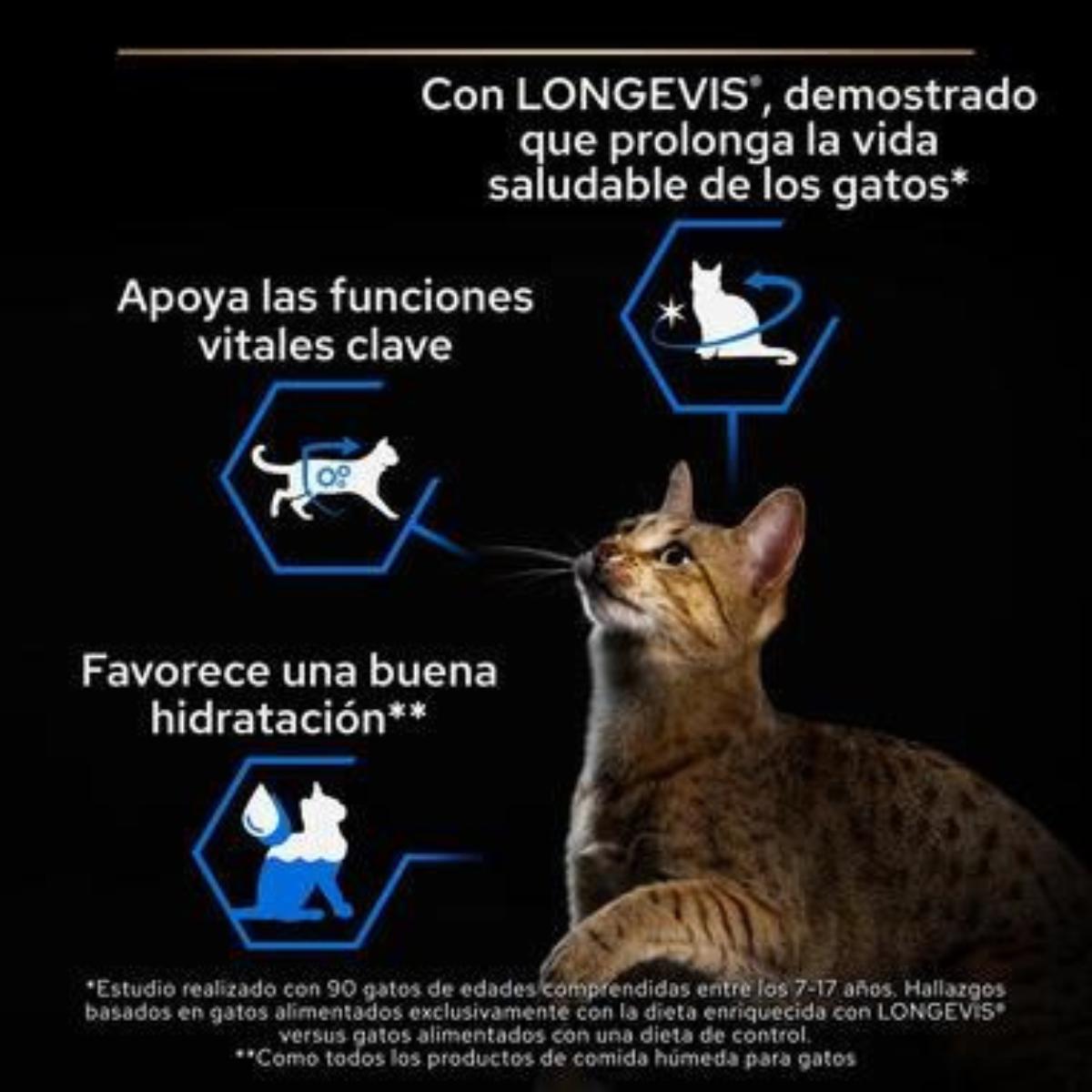 Pro Plan Gato Senior 7+ Longevis Mousse con atún Purina 85 g