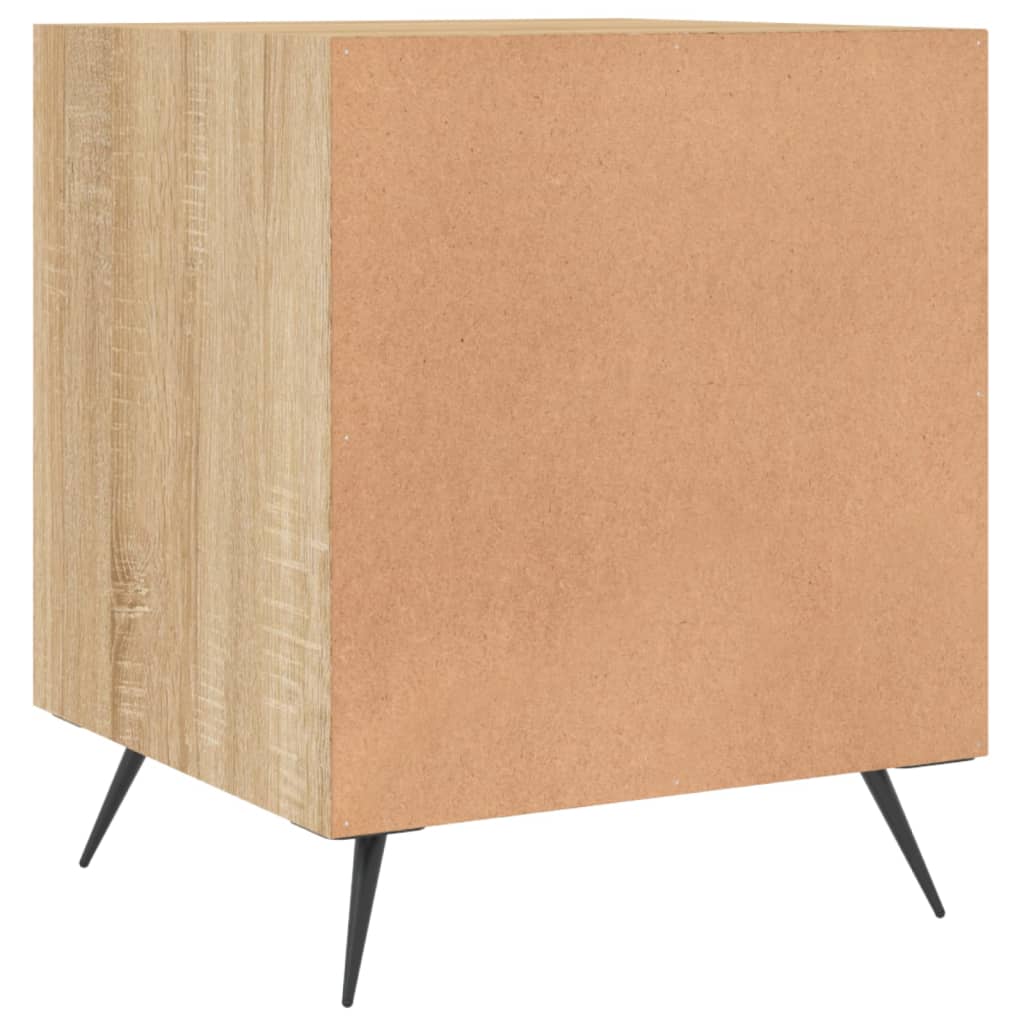 Mesita De Noche Madera De Ingeniería Roble Sonoma 40x40x50 Cm_4