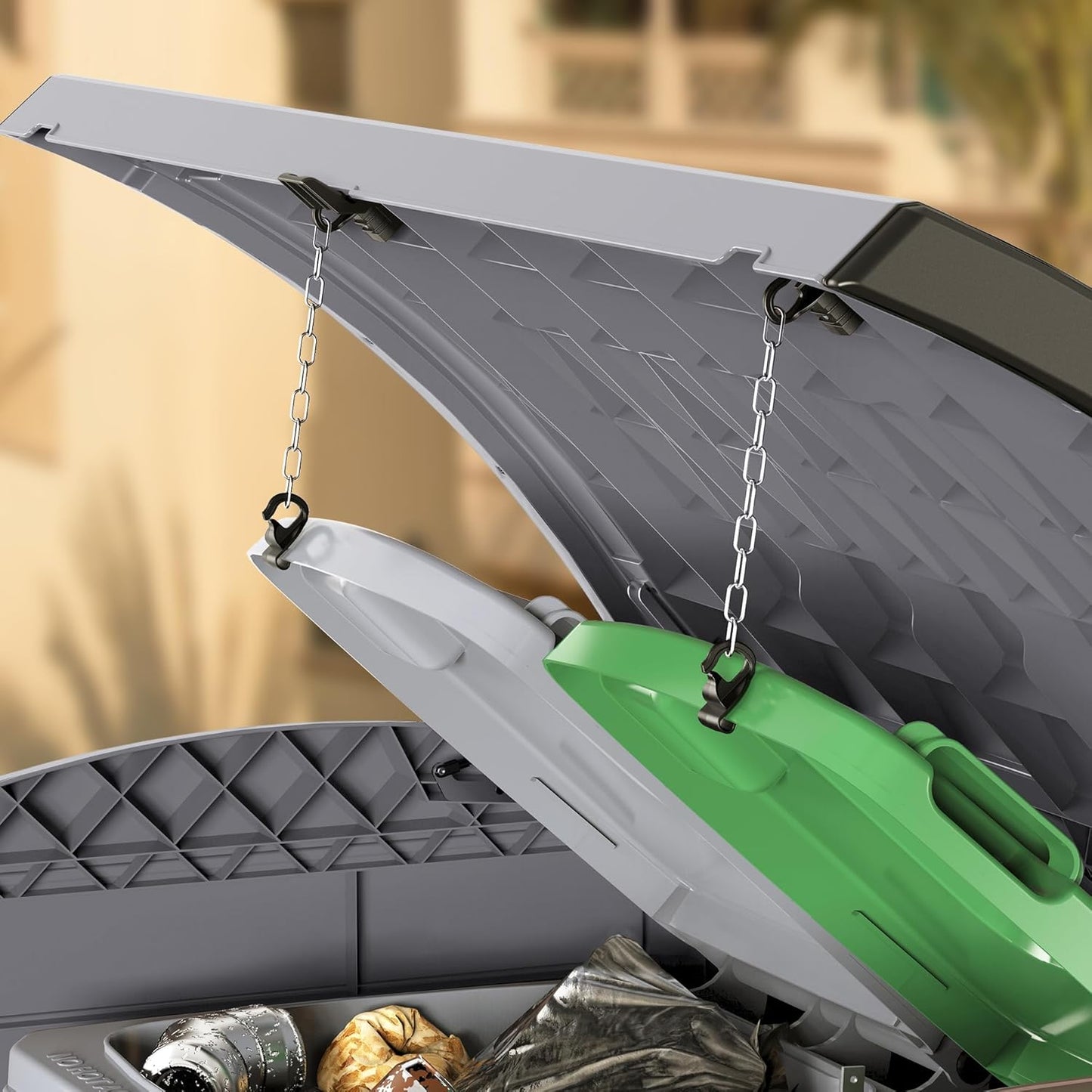 Duramax - Arcón Cubre Cubos Exterior - 1200 L - Pvc - Color Gris Claro - -_5