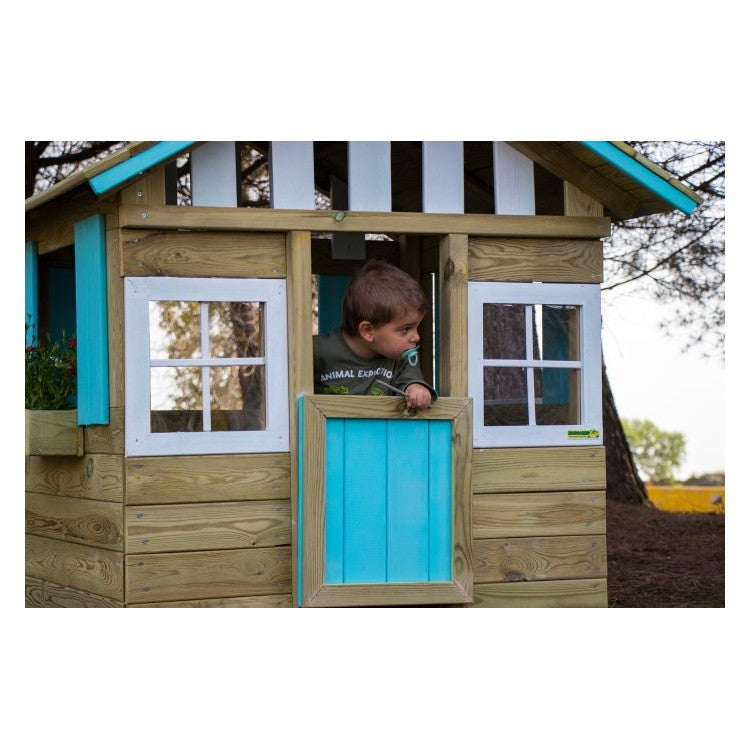 Casita De Madera Masgames Lollipop Azul Sin Suelo De Madera.