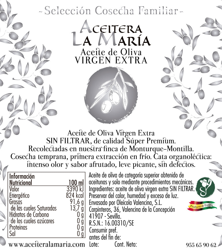 Aceite De Oliva Virgen Extra 1 L Pet Cosecha Familiar 2024/2025