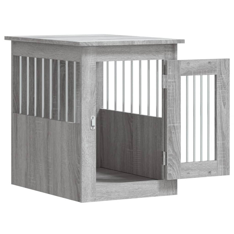 Vidaxl Jaula Para Perros Madera De Ingeniería Gris Sonoma 45x62x59 Cm_5