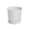 Maceta Pure plato integrado blanco  D 20 x 20