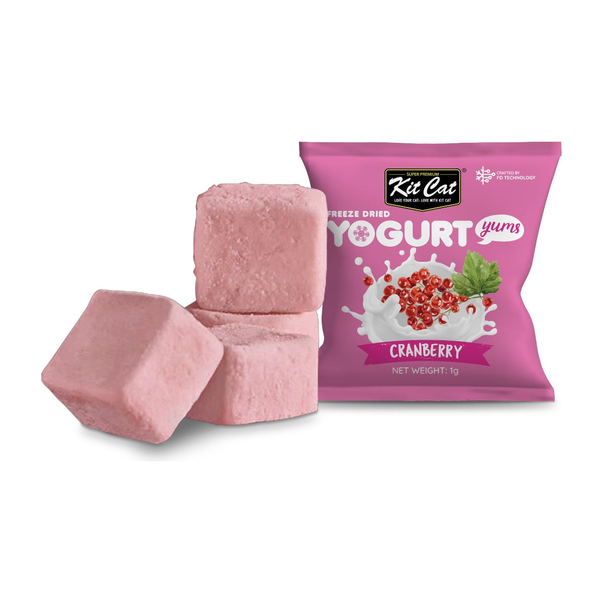 Kit Cat Yogurt Yums Liofilizado Arándano Rojo 10g (10 unidades)