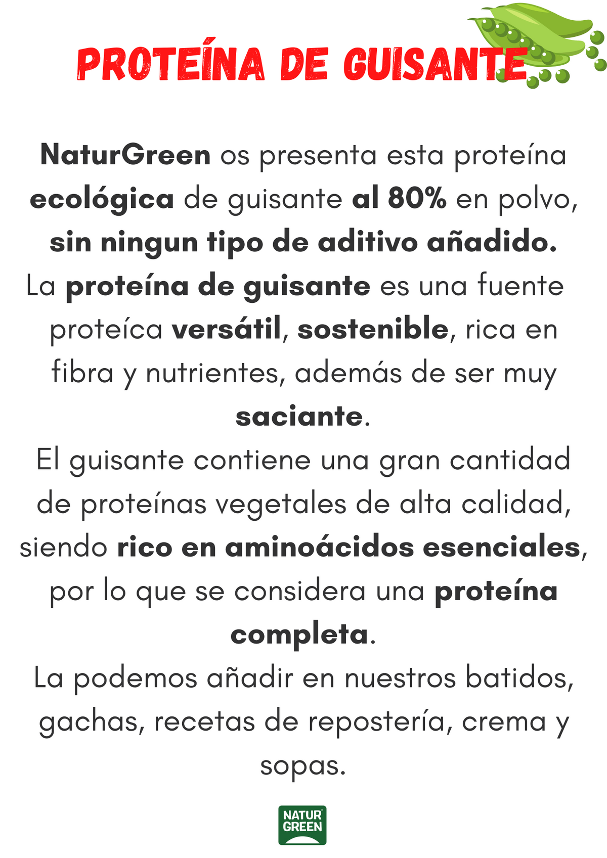 Proteína de Guisante Naturgreen 250 g