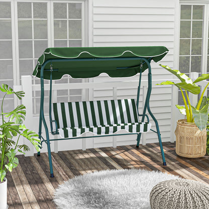 Outsunny Columpio De Jardín Con Toldo Ajustable En Ángulo 170x110x153 Cm Verde_1