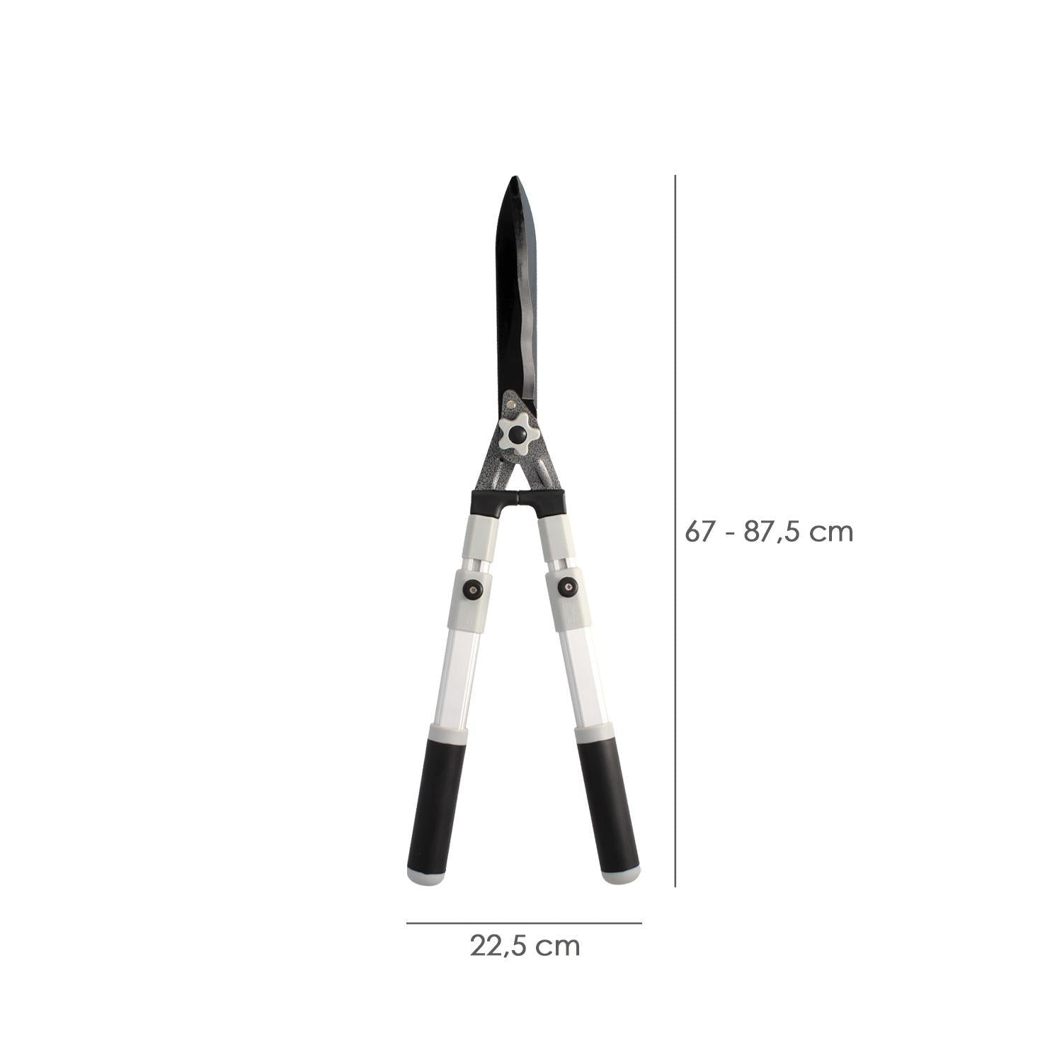 Tijera Podar Setos 2 Manos Aluminio Telescopicas, Hojas Acero Antiadherente, Mango Tpr, Ajuste Corte,_1