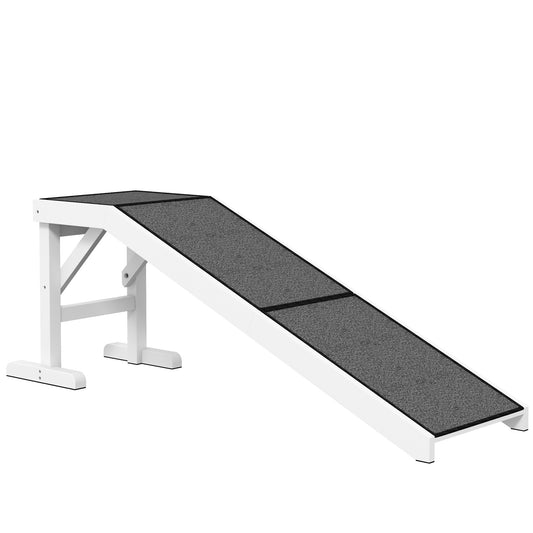 Pawhut Rampa Para Perros De Madera Con Alfombra Antideslizante 152x40x50 Cm_0