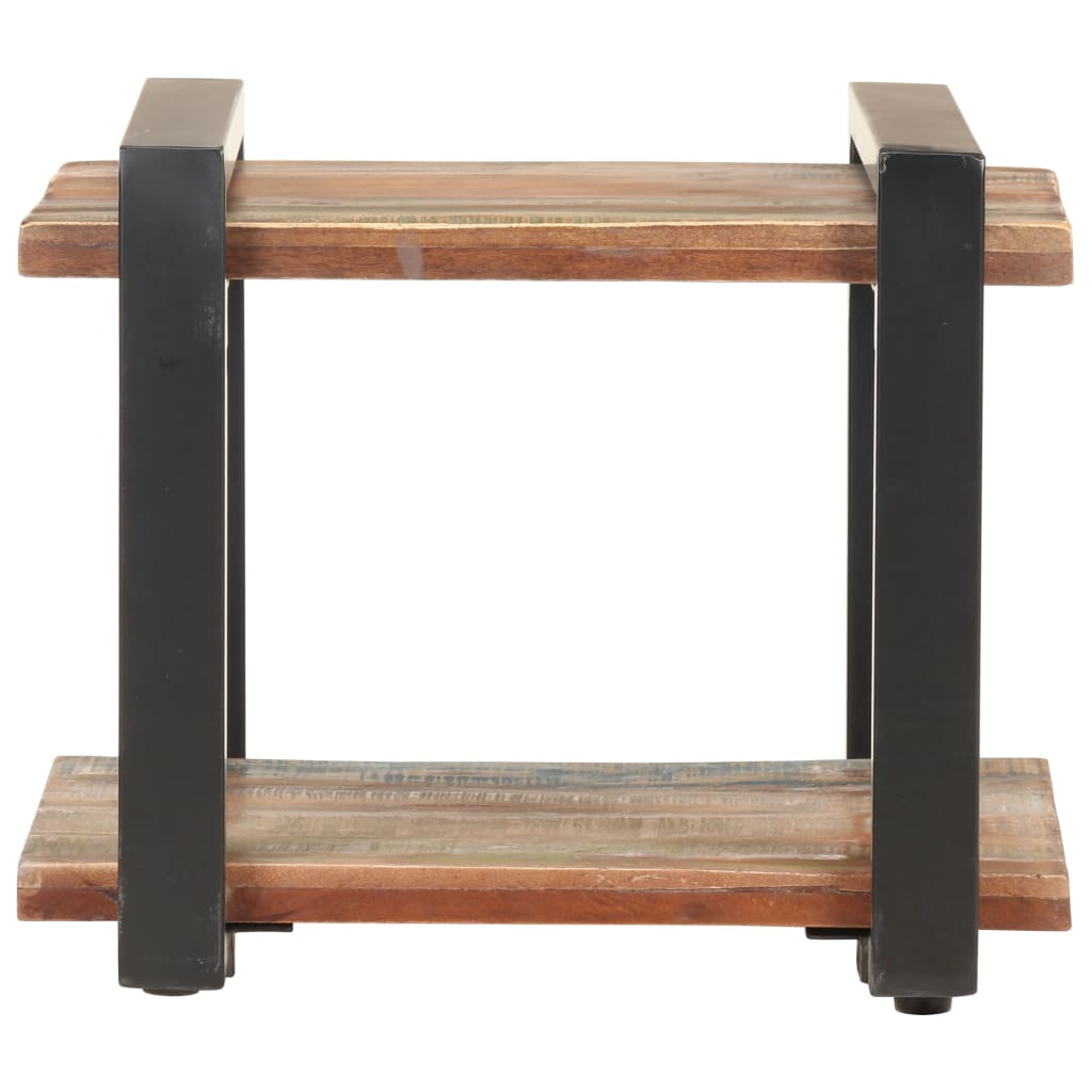 Mesita De Noche De Madera Maciza Reciclada 50x40x40 Cm_0