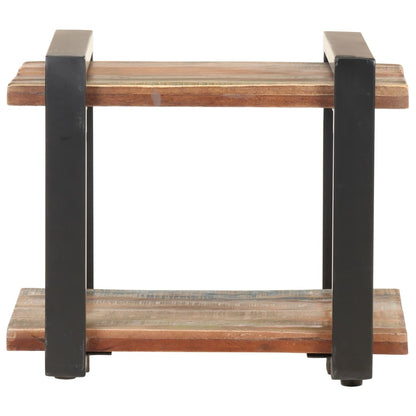 Mesita De Noche De Madera Maciza Reciclada 50x40x40 Cm_0