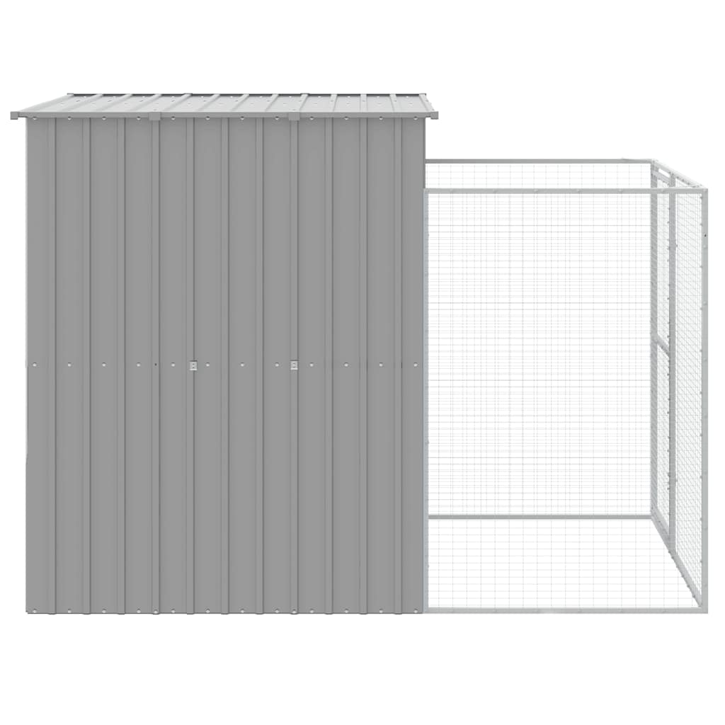 Caseta Perros Corral Acero Galvanizado Gris Claro 165x251x181cm_3
