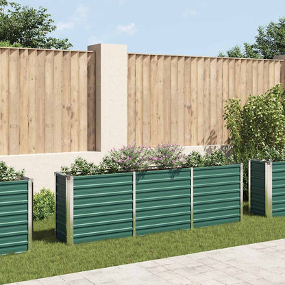 Arriate De Jardín De Acero Galvanizado Verde 240x40x77 Cm_1