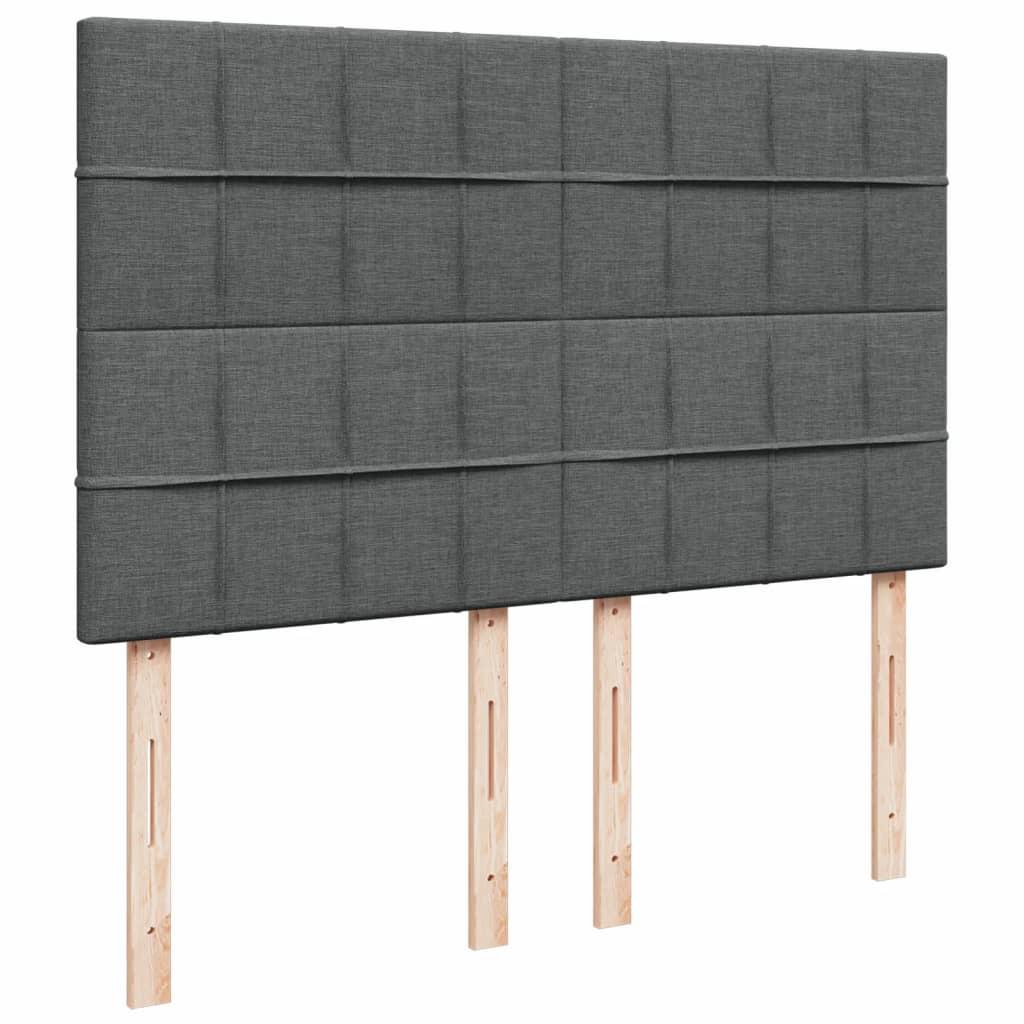 Cama Box Spring Con Colchón Tela Gris Oscuro 140x200 Cm / Vetonek_2