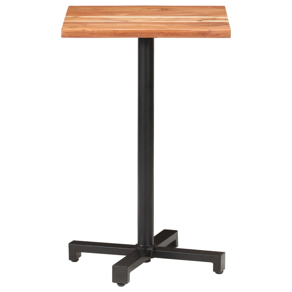 Mesa De Bistró Borde Natural Madera Maciza Acacia 50x50x75 Cm_0