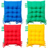 Caja 12pc Cojín Para Silla De Jardín 40x40cm (4 Rojos + 4 Azules + 4 Verdes + 4 Amarillos) 250gsm 65%algodón 35%poliéster