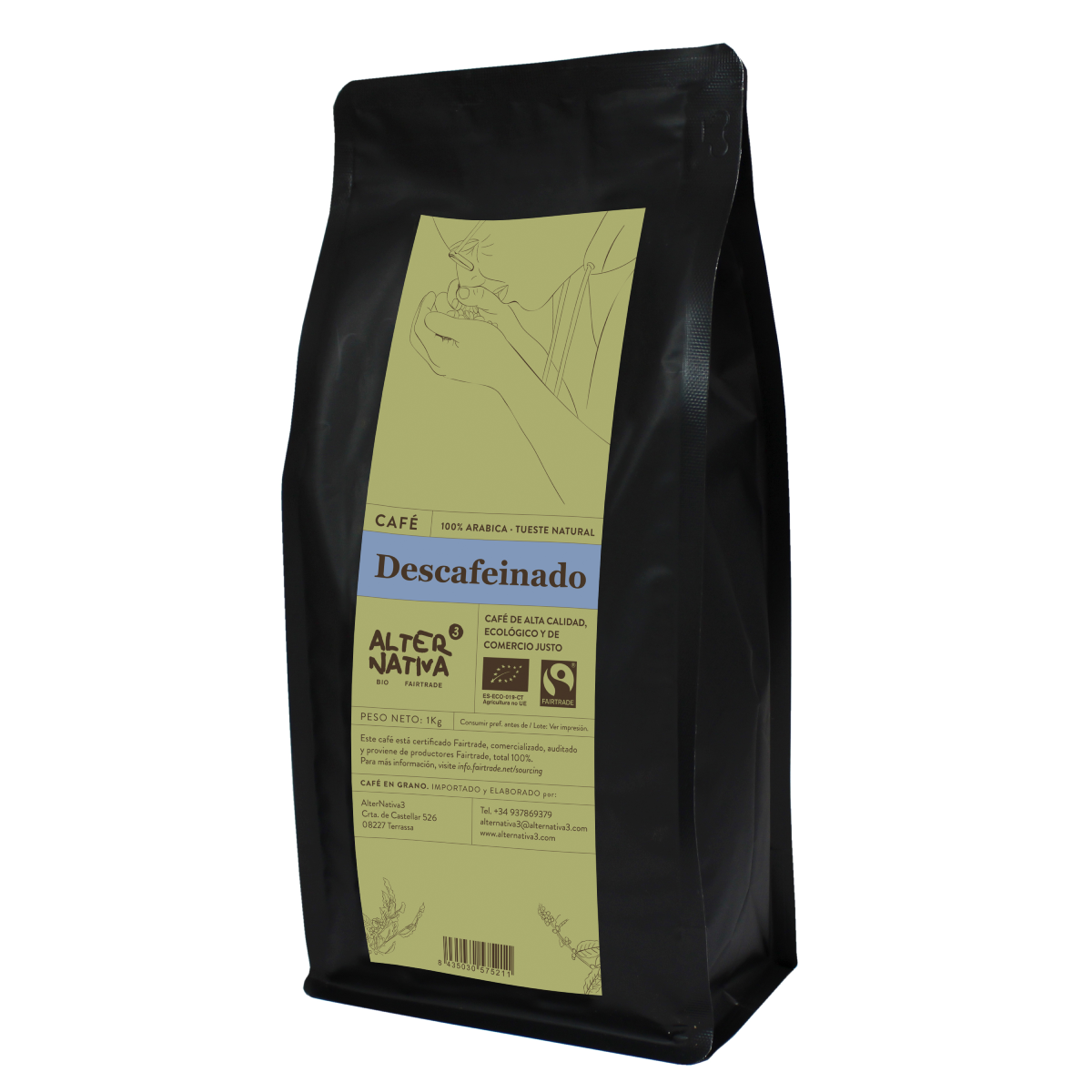 Café Descafeinado en Grano BIO Alternativa3 1 kg
