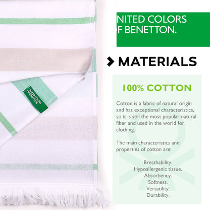 Hamman 80x165cm 350gsm 100%algodon Verde/gris Casa Benetton