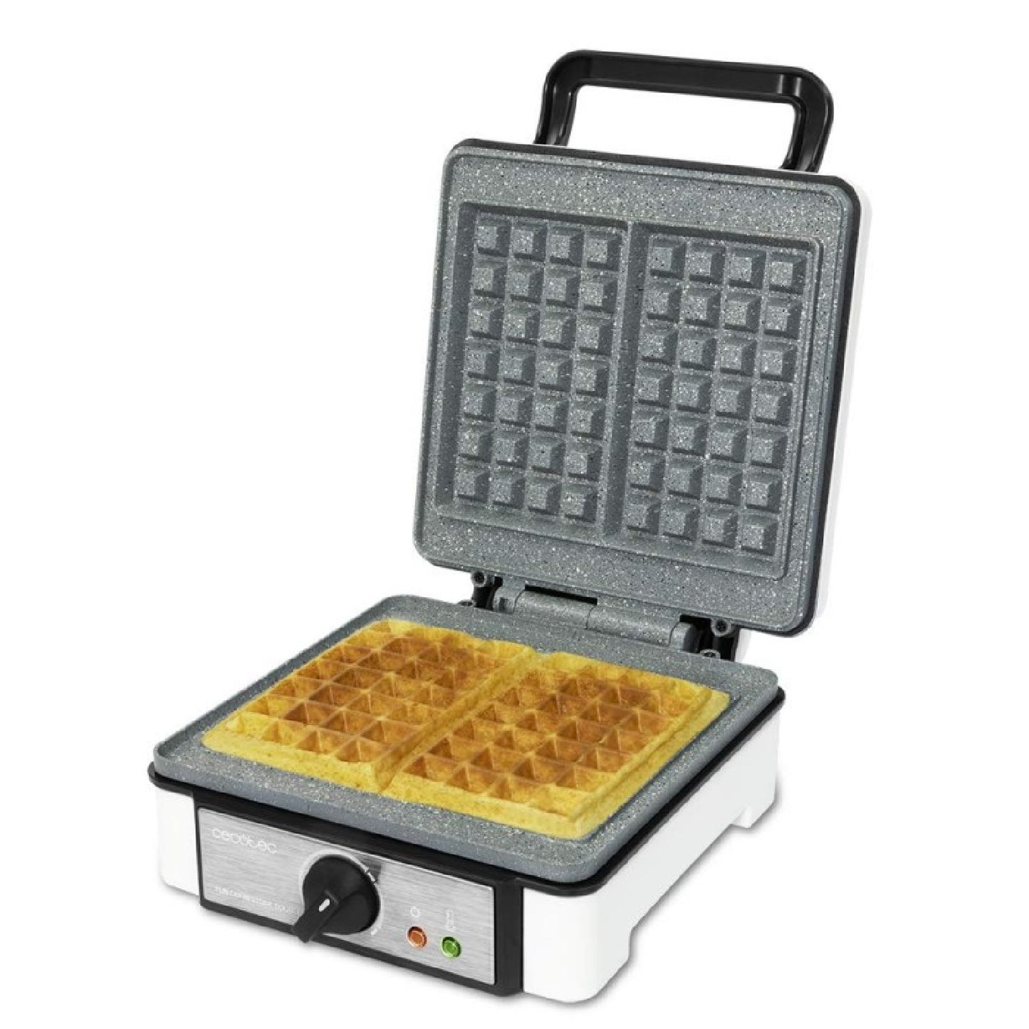 Fun Gofrestone Double, Gofrera Con 1200 W De Potencia, Revestimiento De Piedra Ecológico Antiadherente Rockstone, Doble Capacidad_0