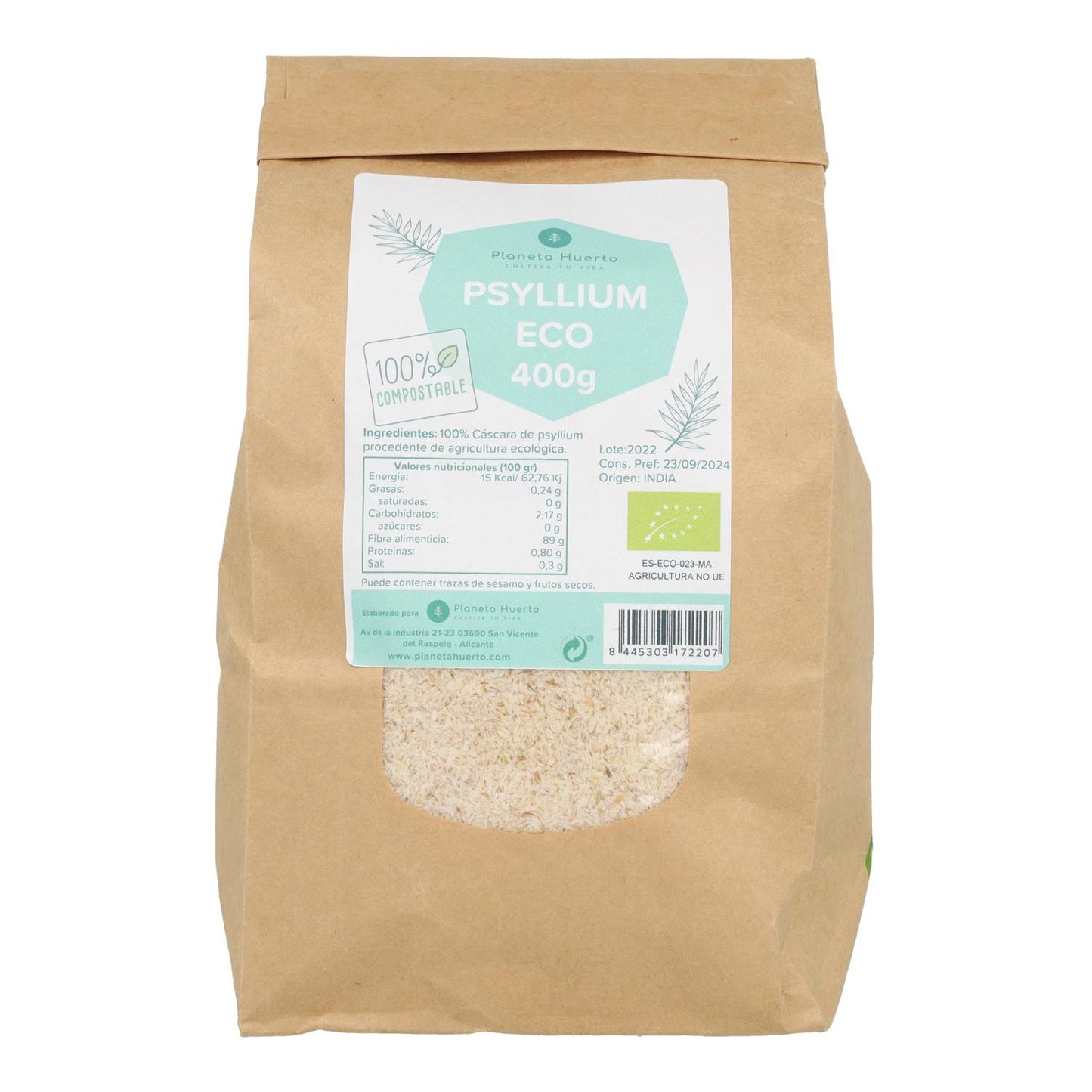 Cáscara de Psyllium Husk ECO Planeta Huerto 400 g