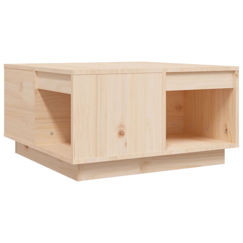 Mesa De Centro Madera Maciza De Pino 60x61x32,5 Cm_0