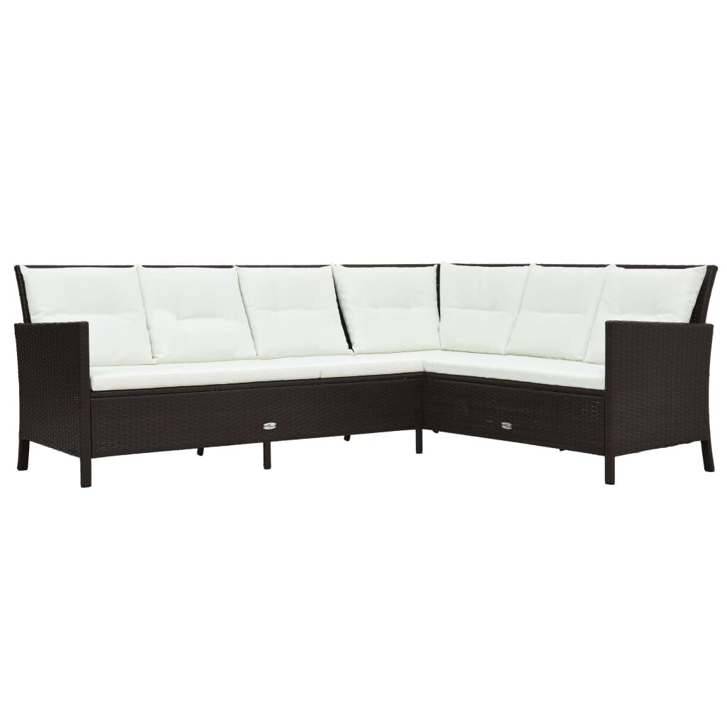 Vidaxl Set Muebles De Jardín 3 Pzas Y Cojines Ratán Sintético Marrón_1