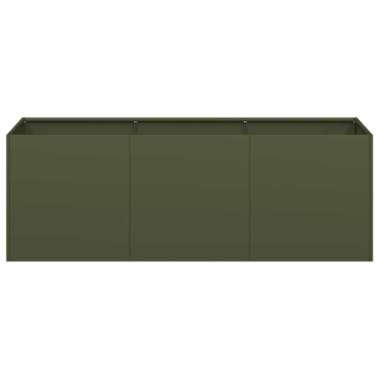 Jardinera De Acero Laminado En Frío Verde Oliva 120x40x40 Cm_3