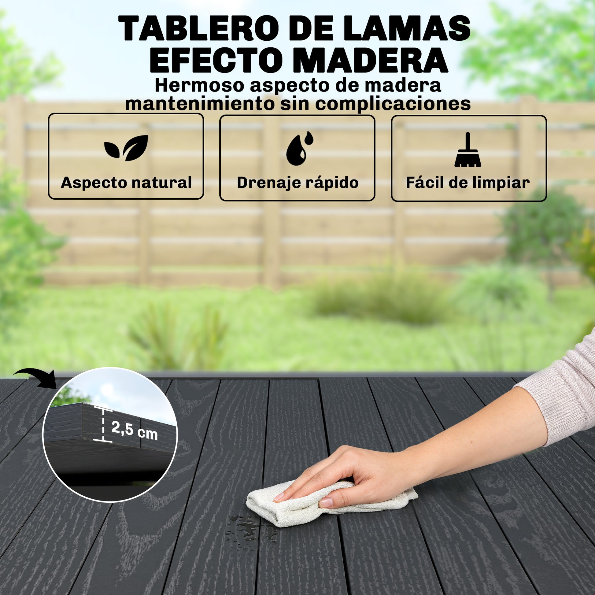 Outsunny Mesa De Jardín Exterior Extensible 80/160x80 Cm De Aluminio Negro_5